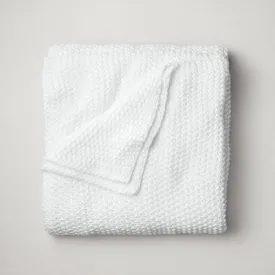 New - King Chunky Knit Bed Blanket White - Casaluna
