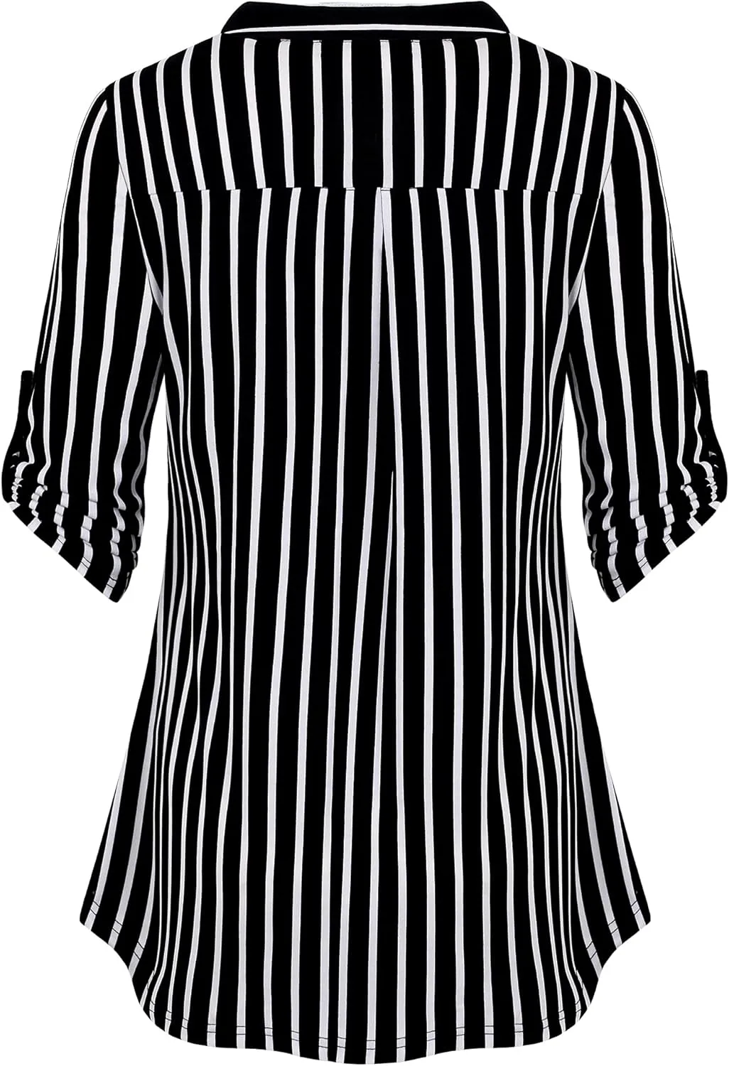 Ninedaily Women's 3/4 Sleeve Plaid Shirts Zip Floral Casual Tunic Blouse Tops