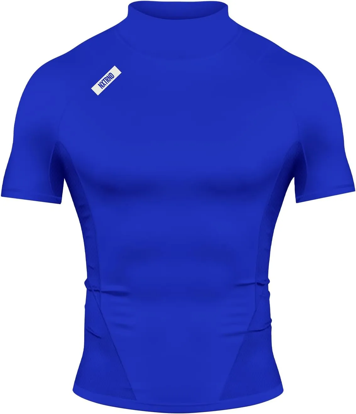 Nxtrnd Men's Turtleneck Compression T-Shirt, Short Sleeve Mock Neck