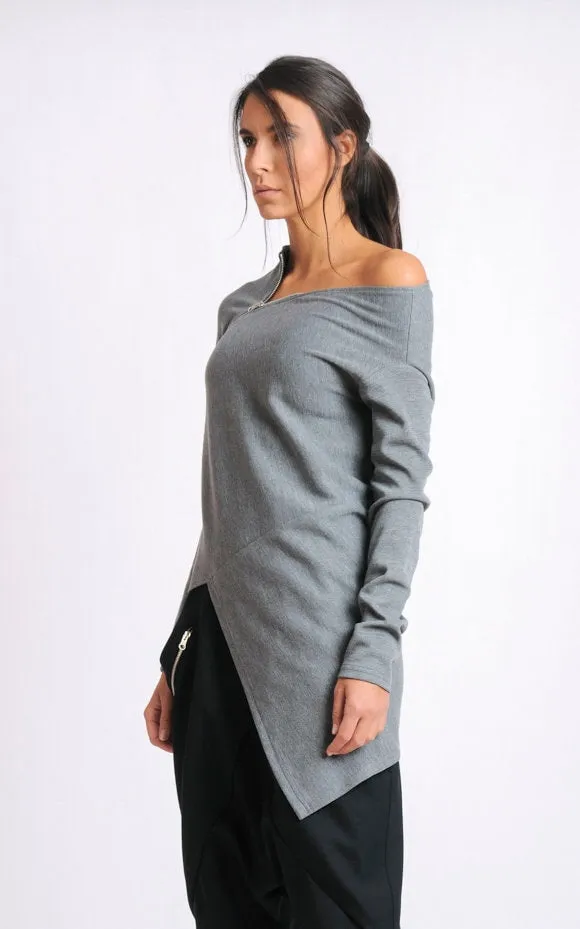 Open Shoulder Zipped Tunic