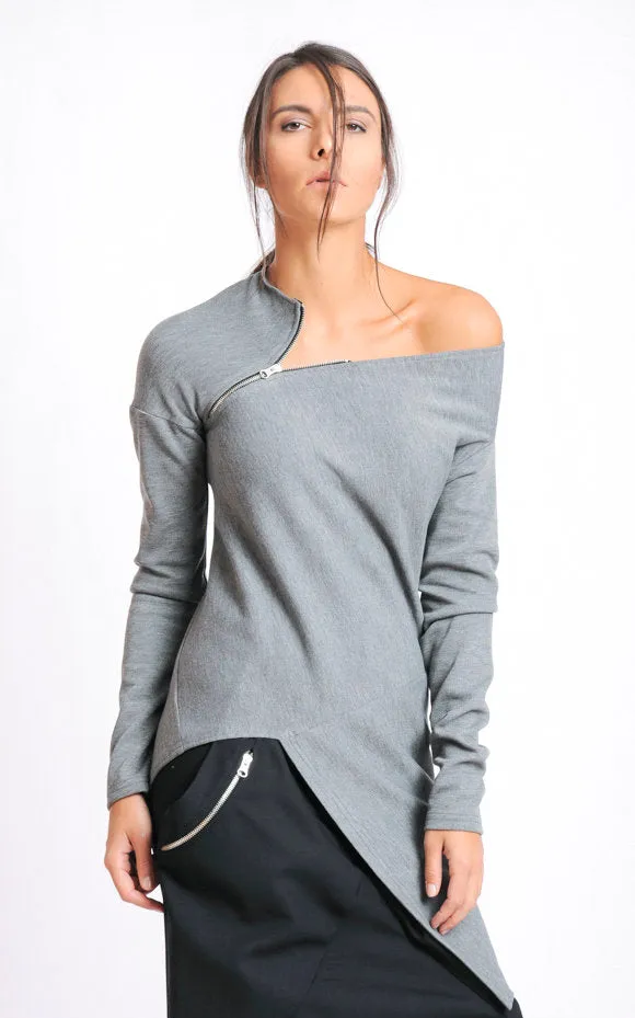 Open Shoulder Zipped Tunic