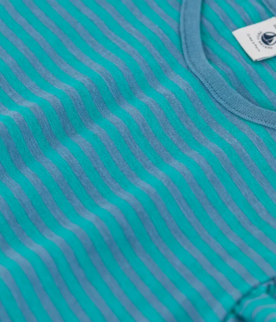 Ruffled-Sleeved Striped Cotton T-Shirt