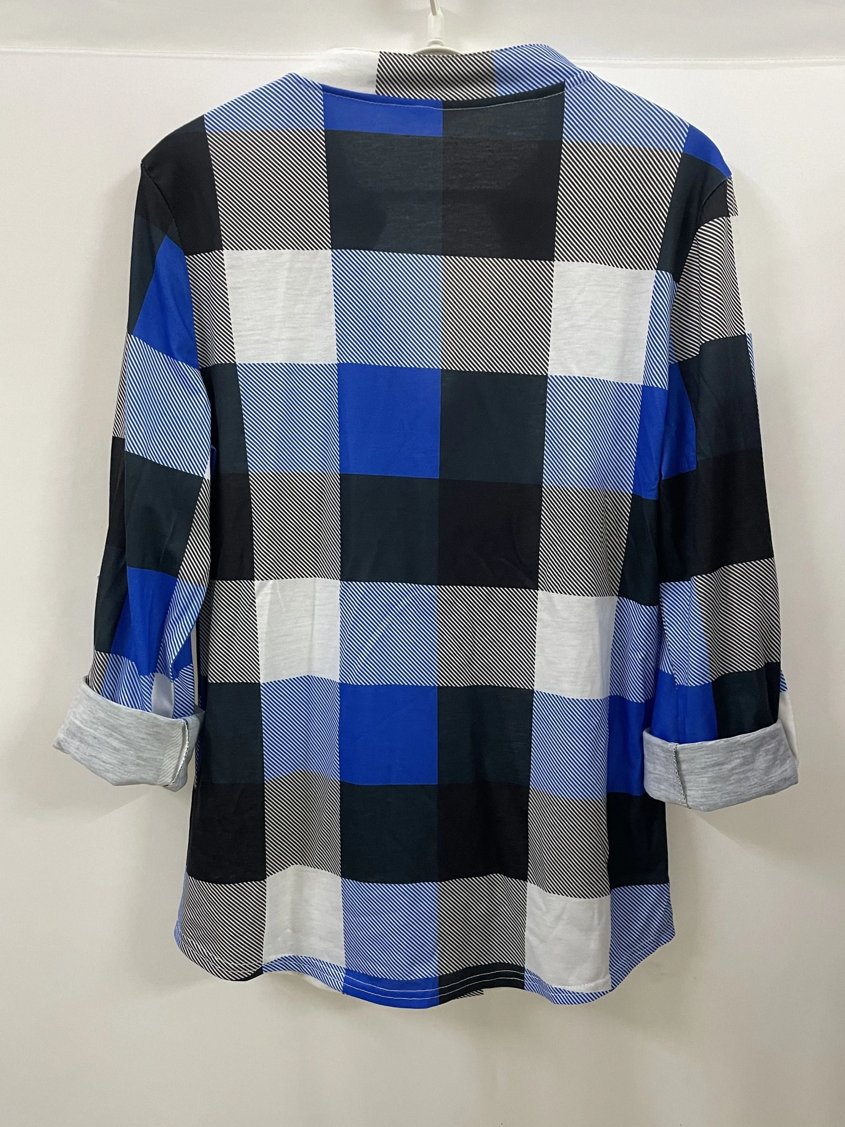 Stylish Plaid Vneck Perfect Everyday Long Sleeve Casual Shirt
