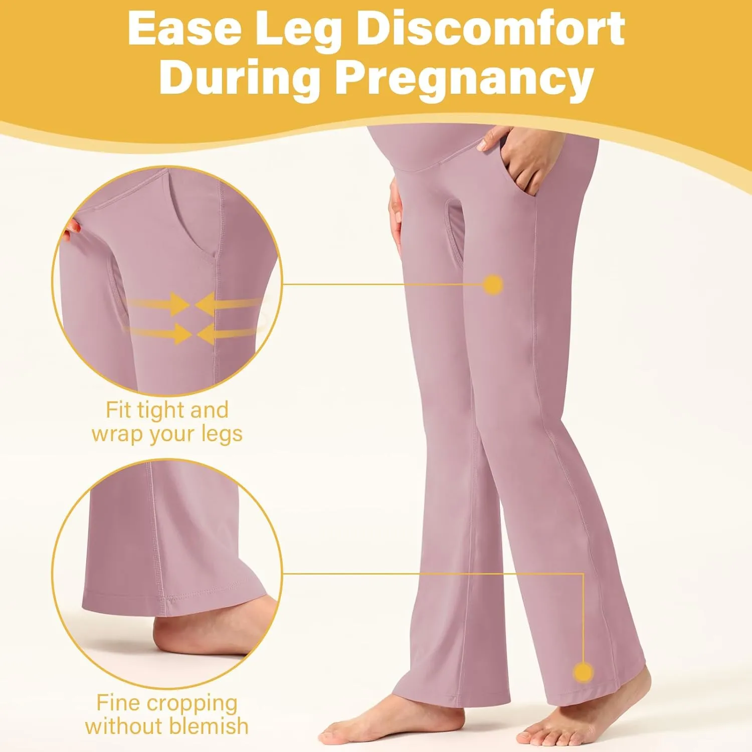 Women's Maternity Leggings Over The Belly Pregnancy with Pockets Yoga Pants Active Wear Tights Pants Workout