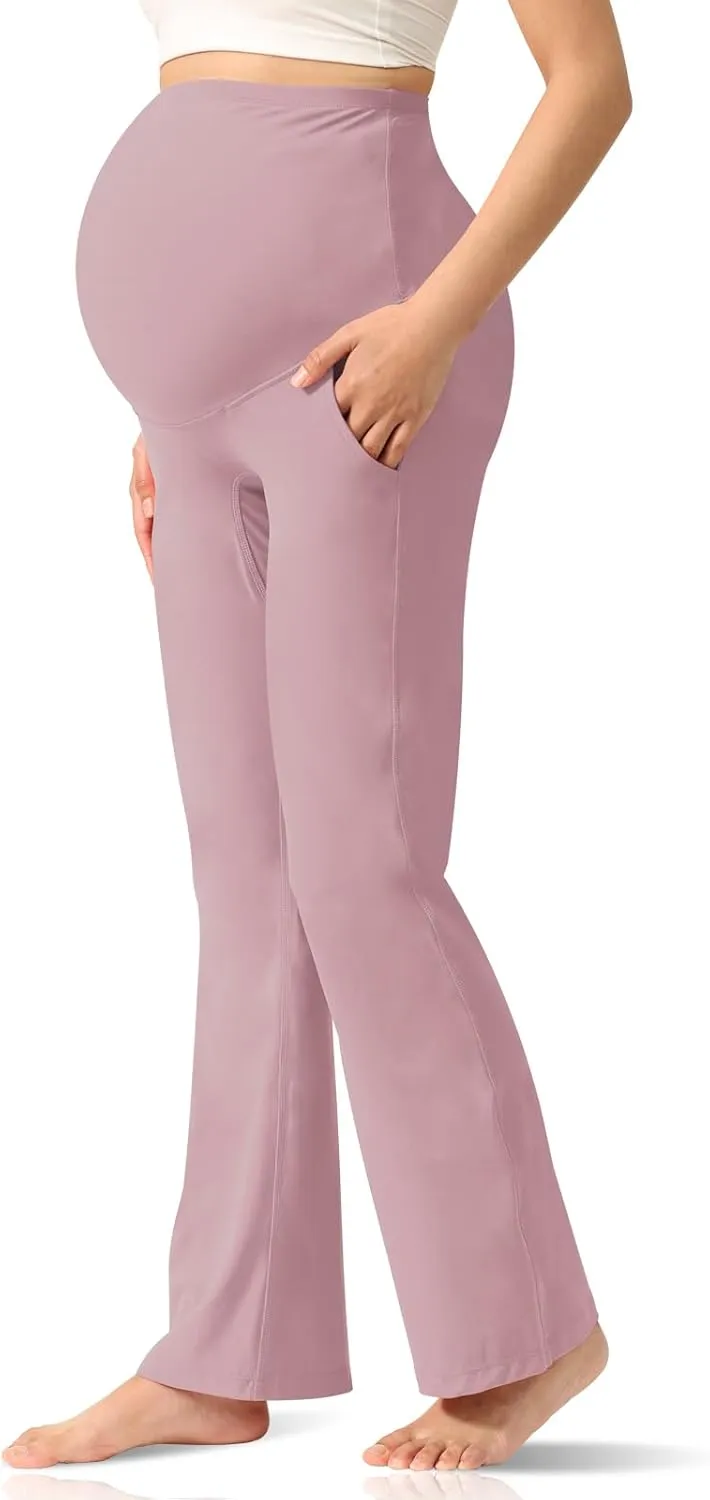 Women's Maternity Leggings Over The Belly Pregnancy with Pockets Yoga Pants Active Wear Tights Pants Workout